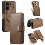 For Redmi Note 13 4G CaseNeo MagSafe RFID Anti-theft Zipper Wallet Retro Leather Phone Case(Brown)