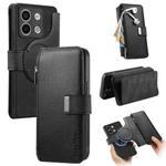 For Redmi Note 13 5G CaseNeo MagSafe RFID Anti-theft Zipper Wallet Retro Leather Phone Case(Black)