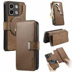For Redmi Note 13 5G CaseNeo MagSafe RFID Anti-theft Zipper Wallet Retro Leather Phone Case(Brown)