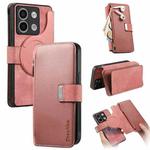 For Redmi Note 13 Pro 5G CaseNeo MagSafe RFID Anti-theft Zipper Wallet Retro Leather Phone Case(Pink)