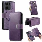 For Redmi Note 13 Pro 4G CaseNeo MagSafe RFID Anti-theft Zipper Wallet Retro Leather Phone Case(Purple)