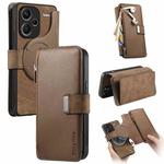 For Redmi Note 13 Pro+ CaseNeo MagSafe RFID Anti-theft Zipper Wallet Retro Leather Phone Case(Brown)