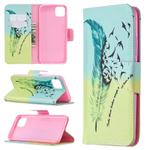 For OPPO Realme C11 Colored Drawing Pattern Horizontal Flip Leather Case with Holder & Card Slots & Wallet(Feather)