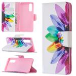 For OPPO Reno3 Pro Colored Drawing Pattern Horizontal Flip Leather Case with Holder & Card Slots & Wallet(Sun Flower)