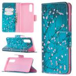 For OPPO Reno3 Pro Colored Drawing Pattern Horizontal Flip Leather Case with Holder & Card Slots & Wallet(Plum Blossom)