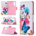 For OPPO Reno3 Pro Colored Drawing Pattern Horizontal Flip Leather Case with Holder & Card Slots & Wallet(Butterflies)