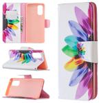 For OPPO Reno4 Pro 5G Colored Drawing Pattern Horizontal Flip Leather Case with Holder & Card Slots & Wallet(Sun Flower)