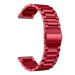 22mm xDfind Three Beads Stainless Steel Watch Band(Red)