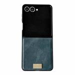 For Samsung Galaxy Z Flip7 5G Crazy Horse Texture PU Phone Case(Blue)