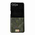 For Samsung Galaxy Z Flip7 5G Crazy Horse Texture PU Phone Case(Green)