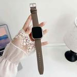 For Apple Watch 42 / 44 / 45 / 46 / 49mm xDfind Black Shark Fine Grain Leather Watch Band(Earthy Brown)