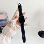 For Apple Watch 38 / 40 / 41 / S10 42mm xDfind Black Shark Fine Grain Leather Watch Band(Black)