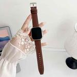 For Apple Watch 38 / 40 / 41 / S10 42mm xDfind Black Shark Fine Grain Leather Watch Band(Brown)