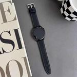 20mm xDfind Flat Head Black Shark Fine Grain Leather Watch Band(Black)
