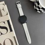 20mm xDfind Flat Head Black Shark Fine Grain Leather Watch Band(Light Grey)