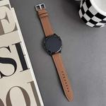 22mm xDfind Flat Head Black Shark Fine Grain Leather Watch Band(Coffee Color)