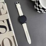 22mm xDfind Flat Head Black Shark Fine Grain Leather Watch Band(Creamy White)