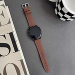 22mm xDfind Flat Head Black Shark Fine Grain Leather Watch Band(Brown)