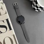 22mm xDfind Flat Head Black Shark Fine Grain Leather Watch Band(Dark Grey)