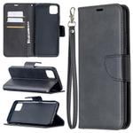 For OPPO Realme C11 Retro Lambskin Texture Pure Color Horizontal Flip PU Leather Case, with Holder & Card Slots & Wallet & Lanyard(Black)