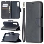 For OPPO Realme 6 Pro Retro Lambskin Texture Pure Color Horizontal Flip PU Leather Case, with Holder & Card Slots & Wallet & Lanyard(Black)