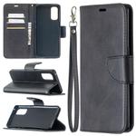 For OPPO Reno4 Pro 5G Retro Lambskin Texture Pure Color Horizontal Flip PU Leather Case, with Holder & Card Slots & Wallet & Lanyard(Black)