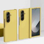 For Samsung Galaxy Z Fold7 5G 3 in 1 Skin Feel PC Phone Case(Lemon Yellow)