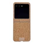 For Motorola Razr 50 / 60 Lamb Leather Cork PU + PC Brown Phone Case(Leather Texture)