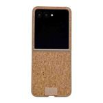 For Motorola Razr 50 Ultra Lamb Leather Cork PU + PC Brown Phone Case(Leather Texture)