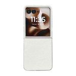 For Motorola Razr 60 Ultra Transparent Frame Jelly PU + PC Phone Case(White)