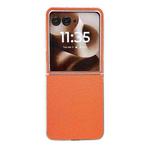 For Motorola Razr 50 Ultra Transparent Frame Jelly PU + PC Phone Case(Orange)