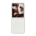 For Motorola Razr 50 Ultra Transparent Frame Jelly PU + PC Phone Case(White)
