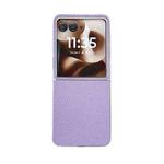 For Motorola Razr 50 Ultra Transparent Frame Jelly PU + PC Phone Case(Purple)