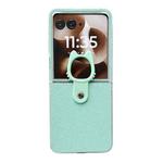 For Motorola Razr 60 Ultra Transparent Frame Jelly PU + PC Phone Case with Ring Holder(Mint Green)