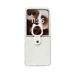 For Motorola Razr 60 Ultra Transparent Frame Jelly PU + PC Phone Case with Ring Holder(White)