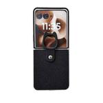 For Motorola Razr 50 Ultra Transparent Frame Jelly PU + PC Phone Case with Ring Holder(Black)