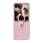 For Motorola Razr 50 Ultra Transparent Frame Jelly PU + PC Phone Case with Ring Holder(Pink)