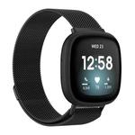 For Fitbit Versa 4 / 3 / Sense 2 / Sense xDfind Milanese Magnetic Metal Watch Band, Size: L(Black)