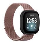 For Fitbit Versa 4 / 3 / Sense 2 / Sense xDfind Milanese Magnetic Metal Watch Band, Size: L(Rose Pink)