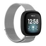 For Fitbit Versa 4 / 3 / Sense 2 / Sense xDfind Milanese Magnetic Metal Watch Band, Size: L(Silver)