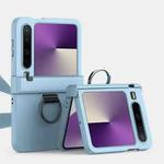 For Huawei Pura X Three Parts PC Skin Feel Shockproof Phone Case with Ring(Sky Blue)