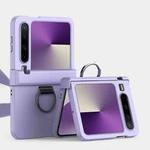 For Huawei Pura X Three Parts PC Skin Feel Shockproof Phone Case with Ring(Purple)