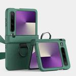 For Huawei Pura X Three Parts PC Skin Feel Shockproof Phone Case with Ring(Green)