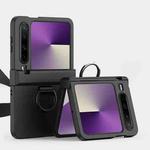 For Huawei Pura X Three Parts PC Skin Feel Shockproof Phone Case with Ring(Black)