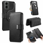 For Motorola Moto G 2024 5G CaseNeo MagSafe RFID Anti-theft Zipper Wallet Retro Leather Phone Case(Black)