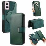 For Motorola Moto G Power 2024 CaseNeo MagSafe RFID Anti-theft Zipper Wallet Retro Leather Phone Case(Green)