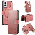 For Motorola Moto G Power 2024 CaseNeo MagSafe RFID Anti-theft Zipper Wallet Retro Leather Phone Case(Pink)