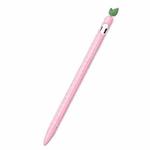 For Apple Pencil 1 Contrasting Color Mint Leaf Silicone Non-slip Protective Cover(Pink)