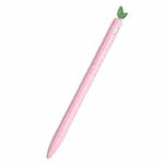 For Apple Pencil 2 Contrasting Color Mint Leaf Silicone Non-slip Protective Cover(Pink)