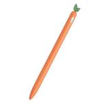 For Apple Pencil 2 Contrasting Color Mint Leaf Silicone Non-slip Protective Cover(Orange)